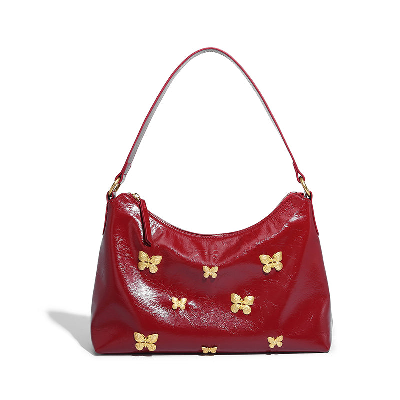 Vintage Bogen -Leder -Tasche