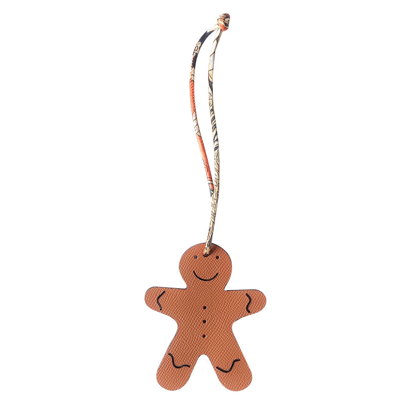 Christmas Leather Ginger Man Two-sided Bag Pendant