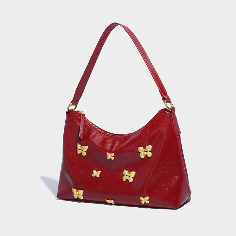 Vintage Bogen -Leder -Tasche