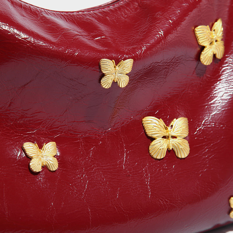 Vintage Bogen -Leder -Tasche