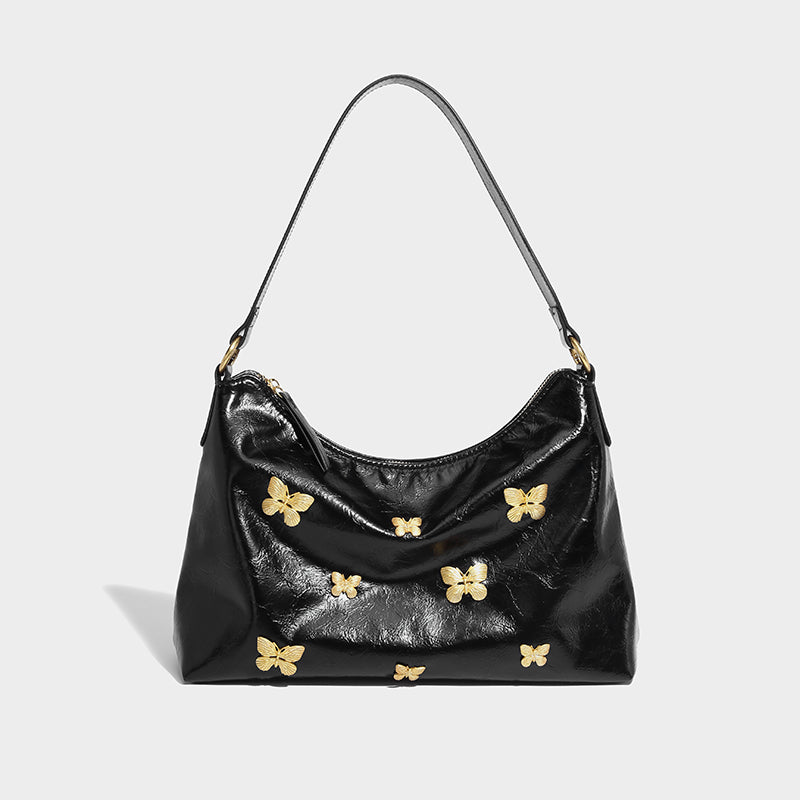 Vintage Bogen -Leder -Tasche