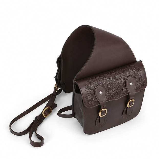 Premium Handcrafted Full-Grain Leather Saddle Bag