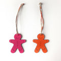 Christmas Leather Ginger Man Two-sided Bag Pendant