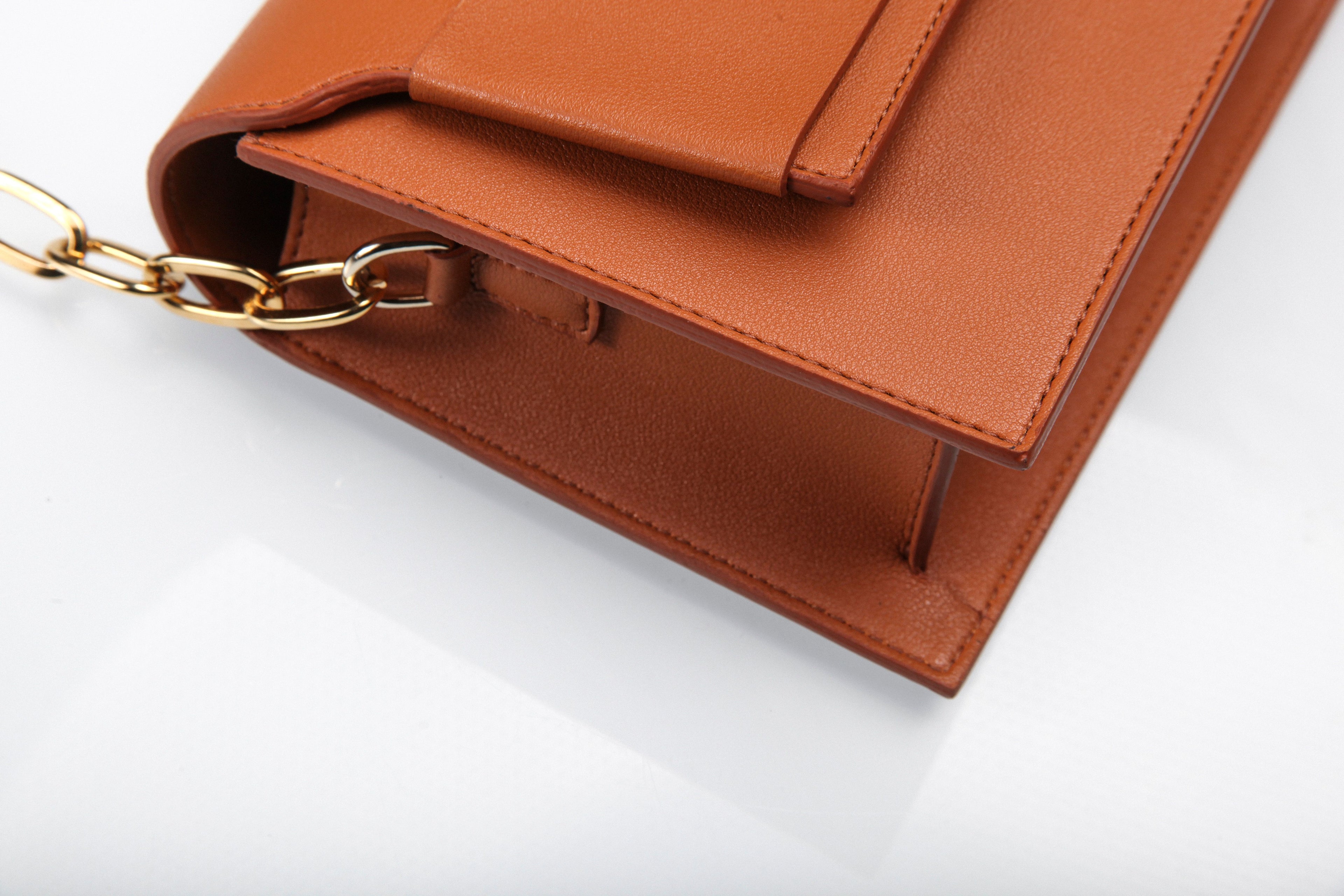 Square Buckle Leather Crossbody Bag