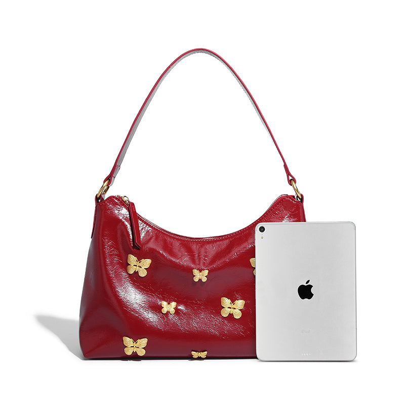 Vintage Bow Leather Tote Bag