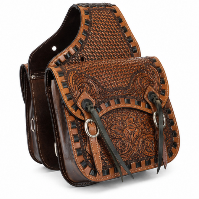 Artisan Leather Equestrian Saddle Bag