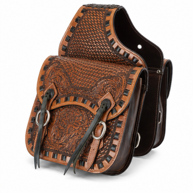 Artisan Leather Equestrian Saddle Bag