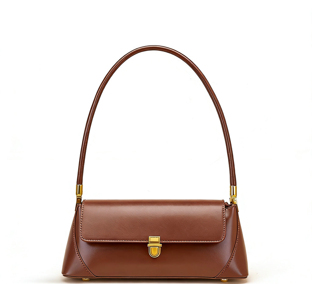 2026 Niche Leather Baguette Bag