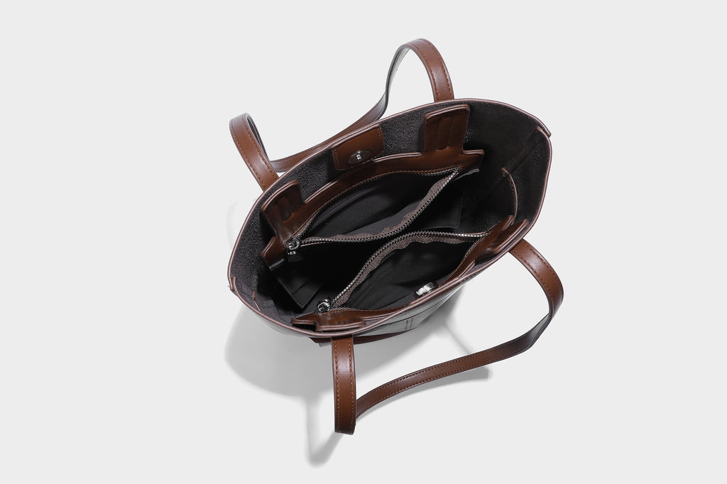 High-quality Plant-tanned Cowhide Vintage Commuter Bucket Tote bag