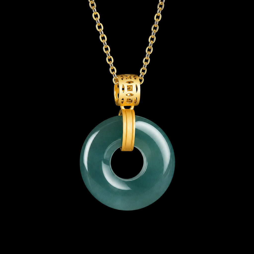Blue-Green Jade "Peace Buckle" Handbag Charm