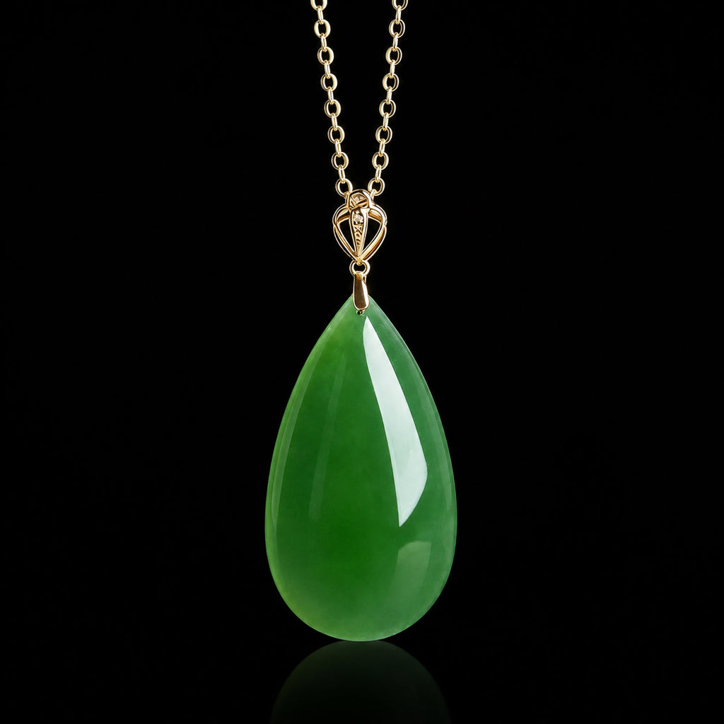 Green Jade Teardrop Handbag Charm