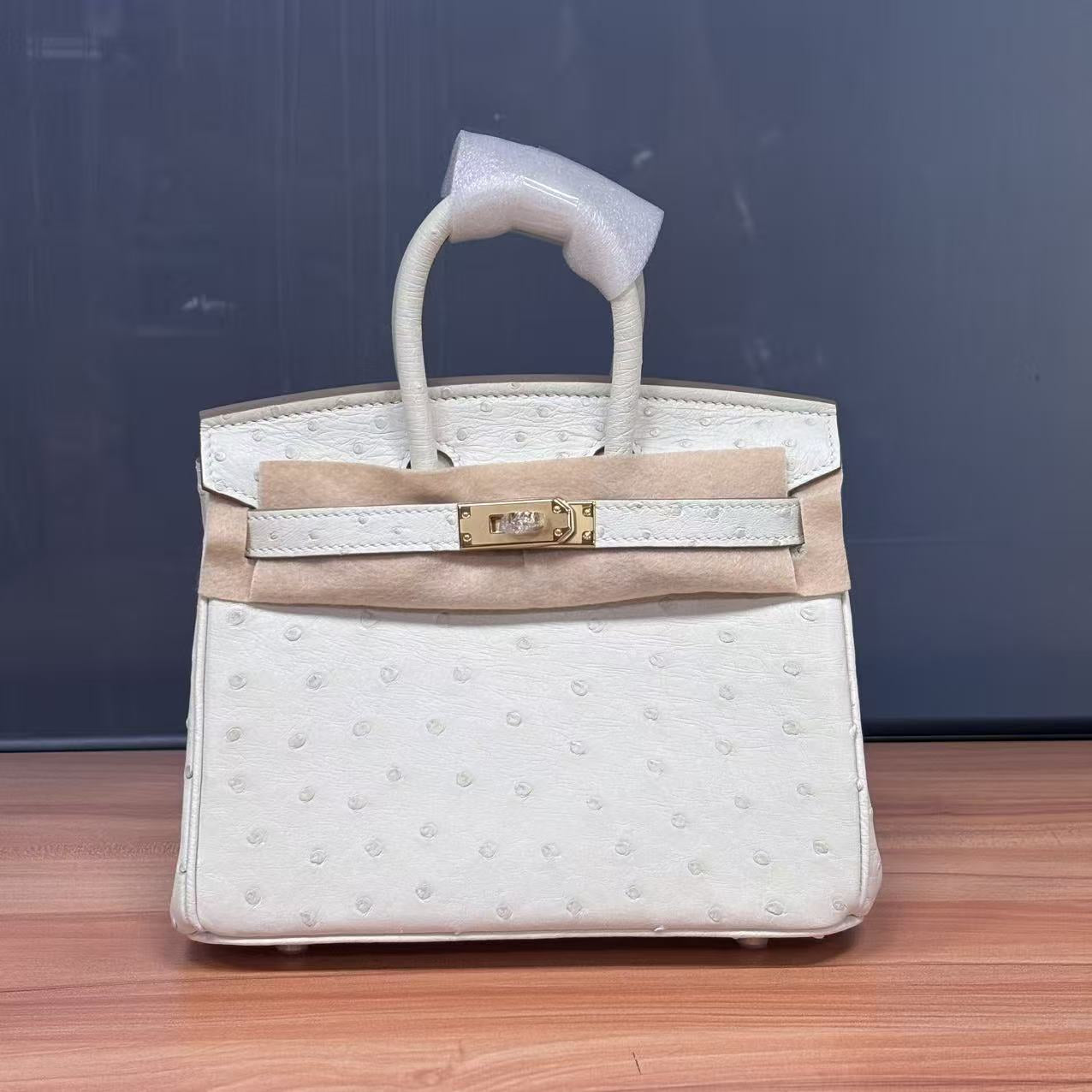 Customized Ostrich Skin Handmade Rare Leather Handbags