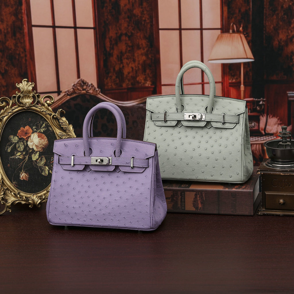 Customized Ostrich Skin Handmade Rare Leather Handbags