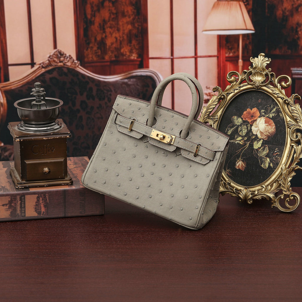 Customized Ostrich Skin Handmade Rare Leather Handbags