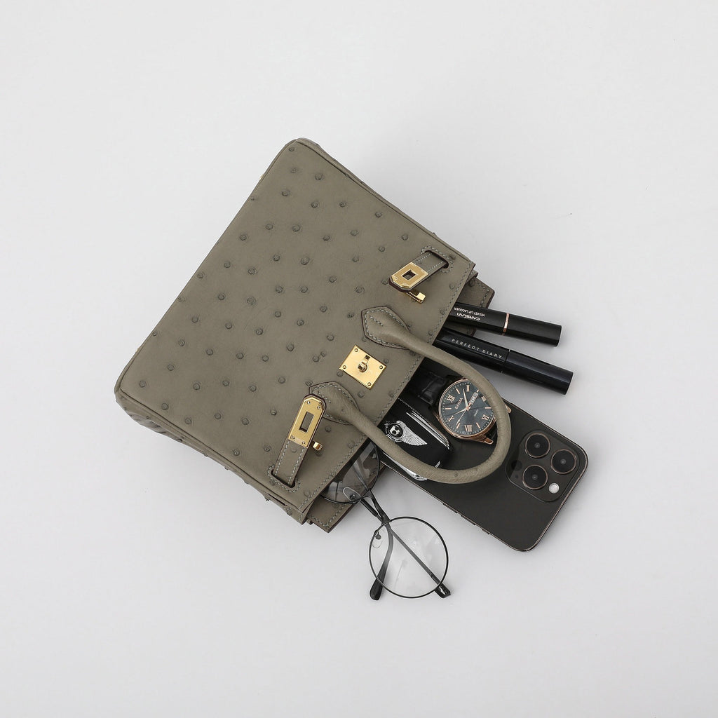 Customized Ostrich Skin Handmade Rare Leather Handbags