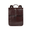 2025 Old School Classic Leather Ultra-Large Capacity Backpack in dark brown leather with flap closure.