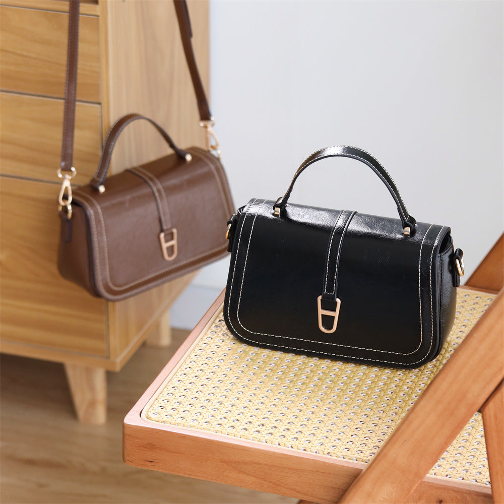2026 New Fall Arrival Soft Leather Crossbody Flip-top Shoulder Bag