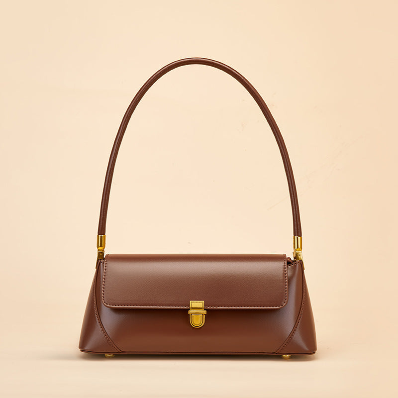 2026 Niche Leather Baguette Bag