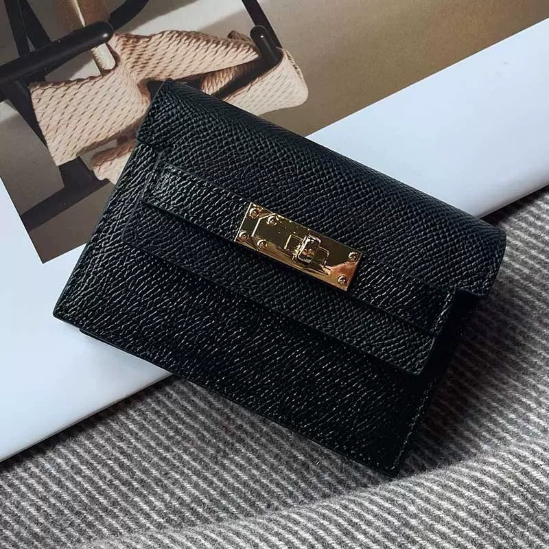 Elegant leather card bag crafted from premium leather with refined hardware and sophisticated design.