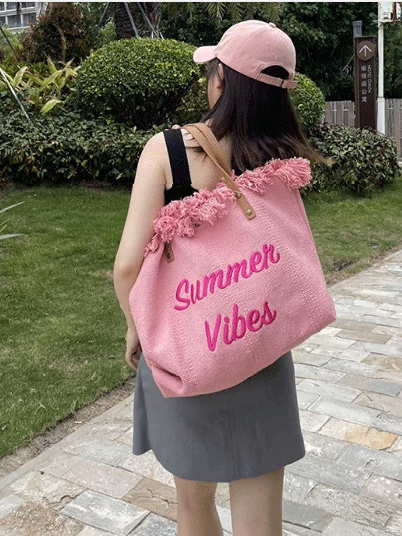spring summer straw tote bag