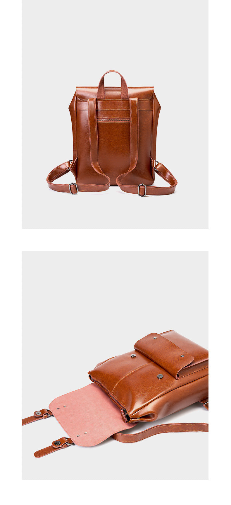 New Big Capacity 14 Inch Leather Backpack