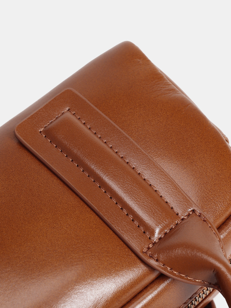 2026 leather Boston pillow bag