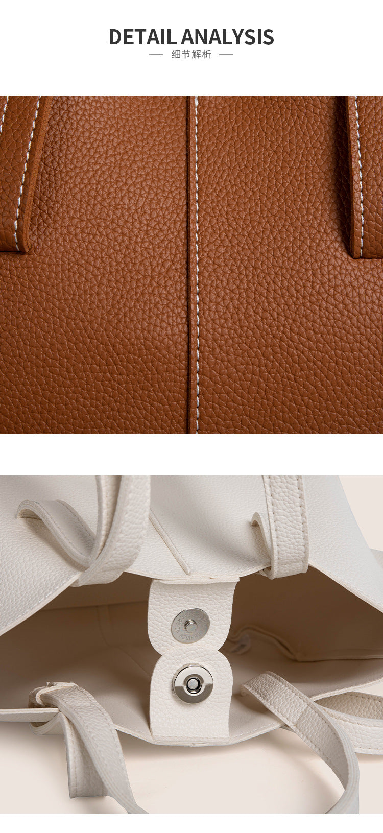 Detail analysis of 2025 winter vintage tote bag showcasing material and closure features.