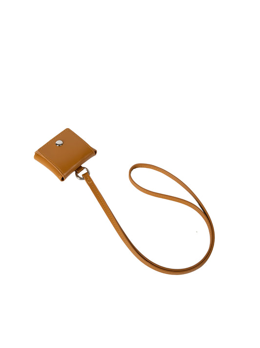 2025 mini fancy wallet in mustard color with strap for easy carrying, perfect for Christmas presents.