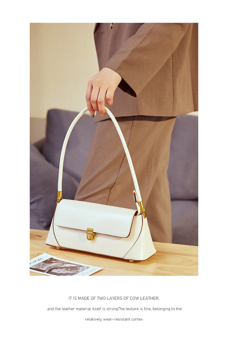 2026 Niche Leather Baguette Bag