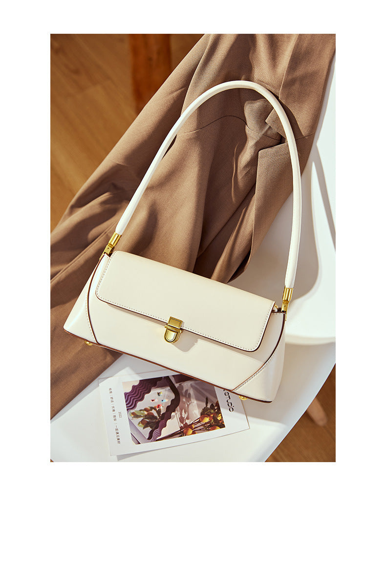 2026 Niche Leather Baguette Bag