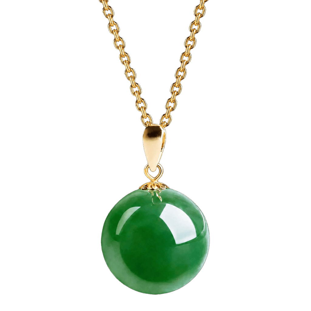 Round green jade bead handbag charm/pendant