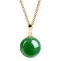 Round green jade bead handbag charm/pendant