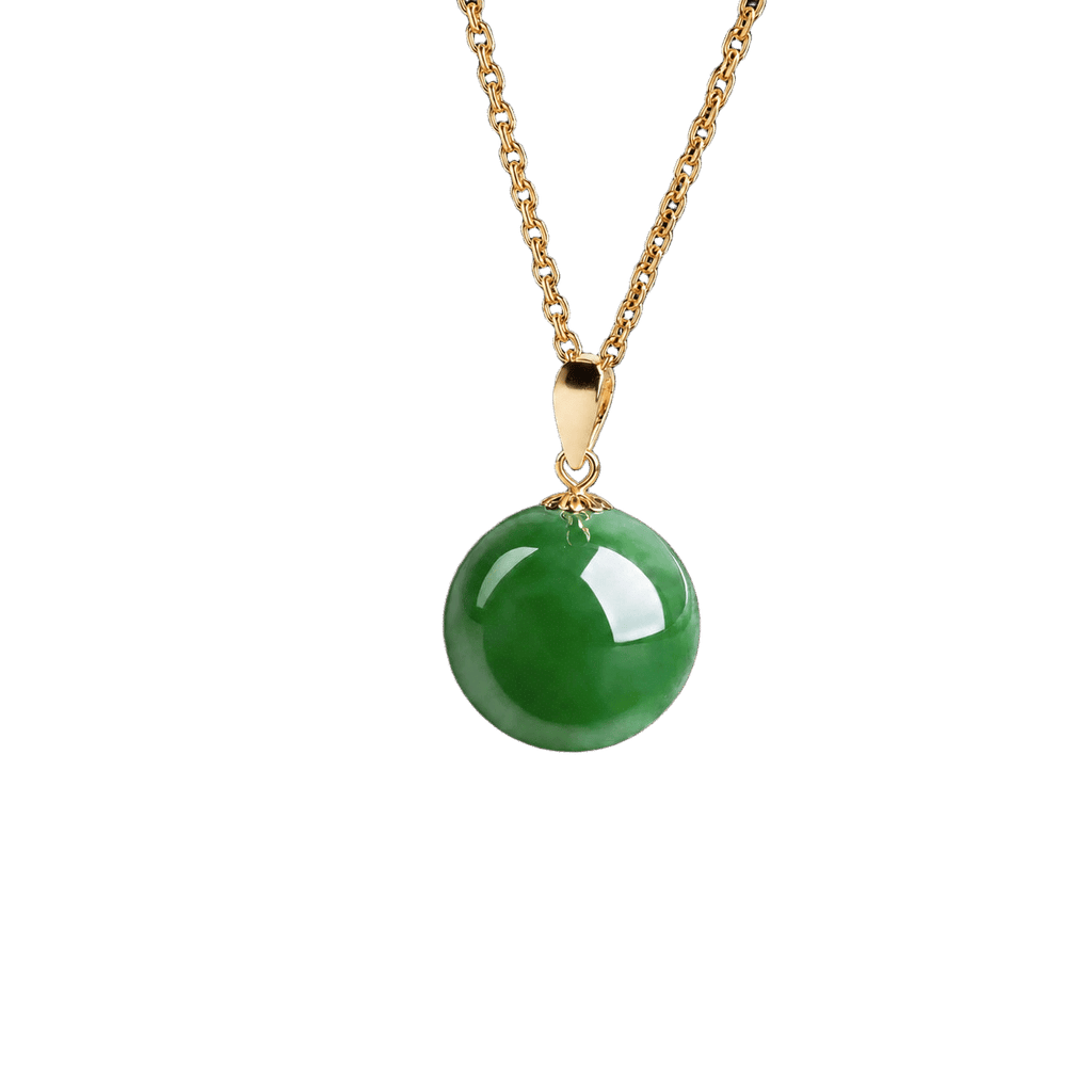 Round green jade bead handbag charm/pendant