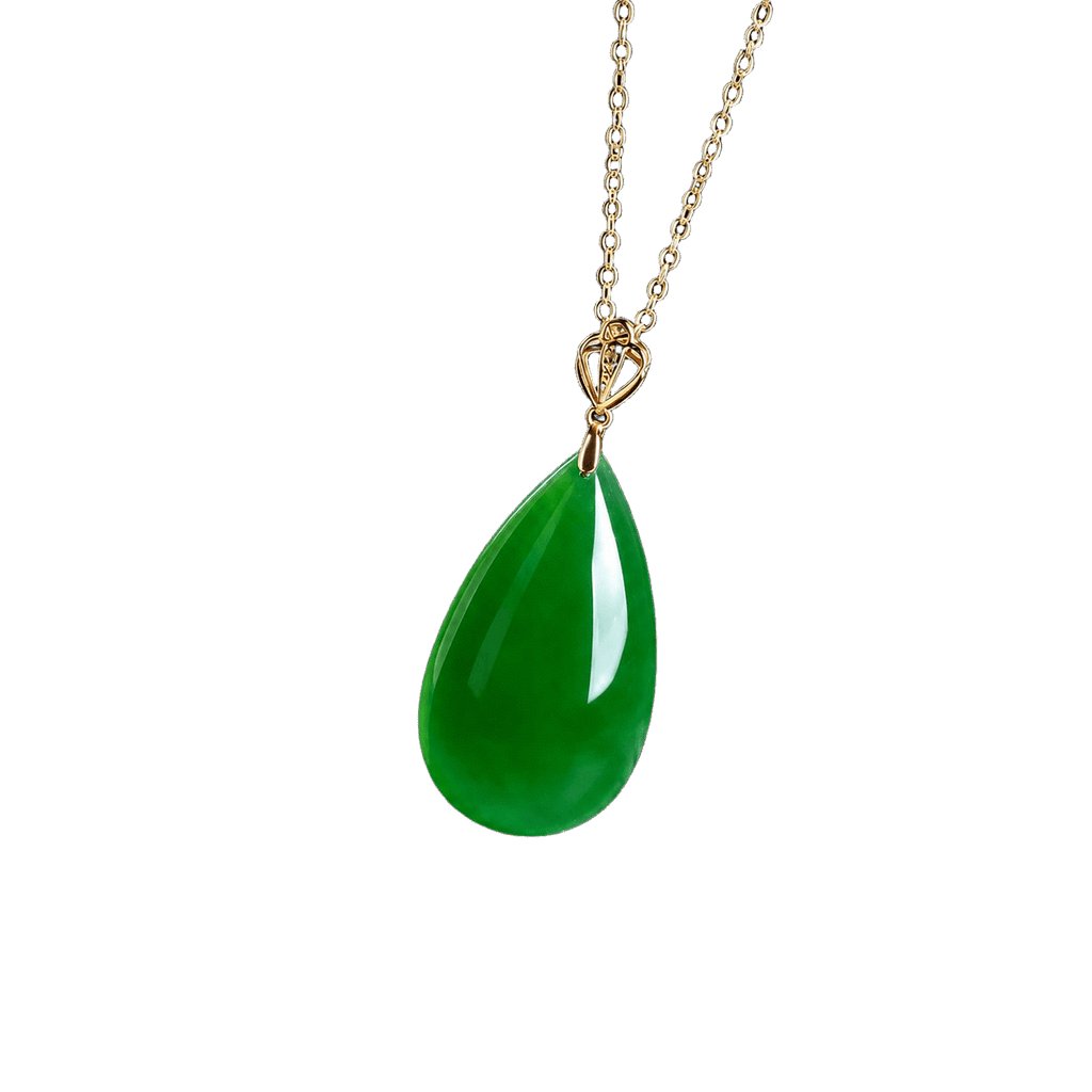 Green Jade Teardrop Handbag Charm