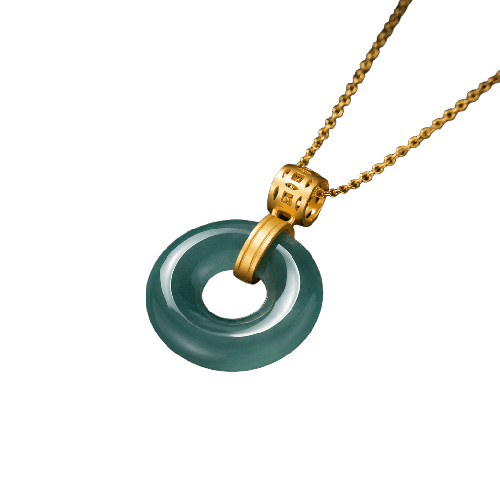 Blue-Green Jade "Peace Buckle" Handbag Charm