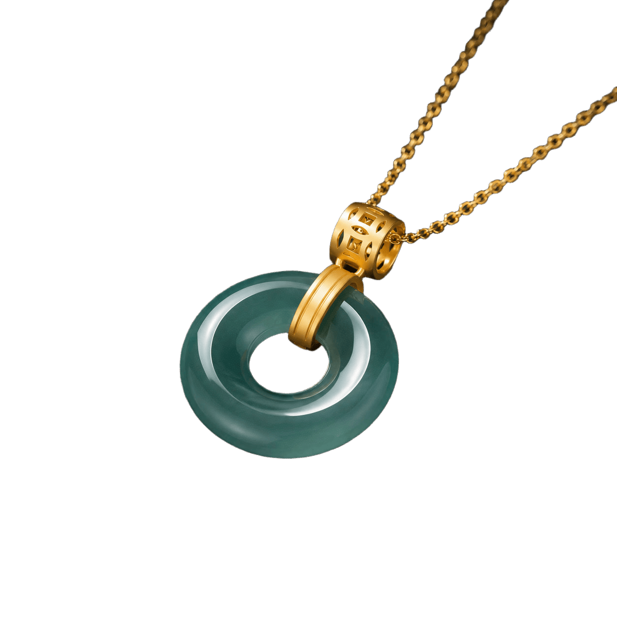 Blue-Green Jade "Peace Buckle" Handbag Charm