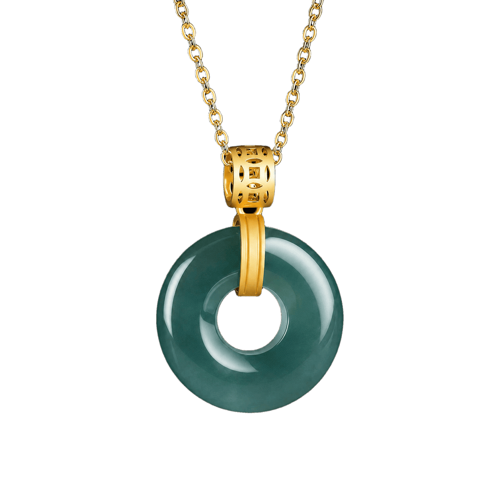 Blue-Green Jade "Peace Buckle" Handbag Charm