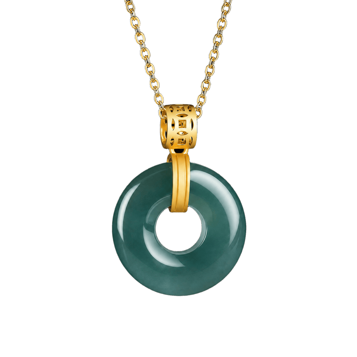 Blue-Green Jade "Peace Buckle" Handbag Charm