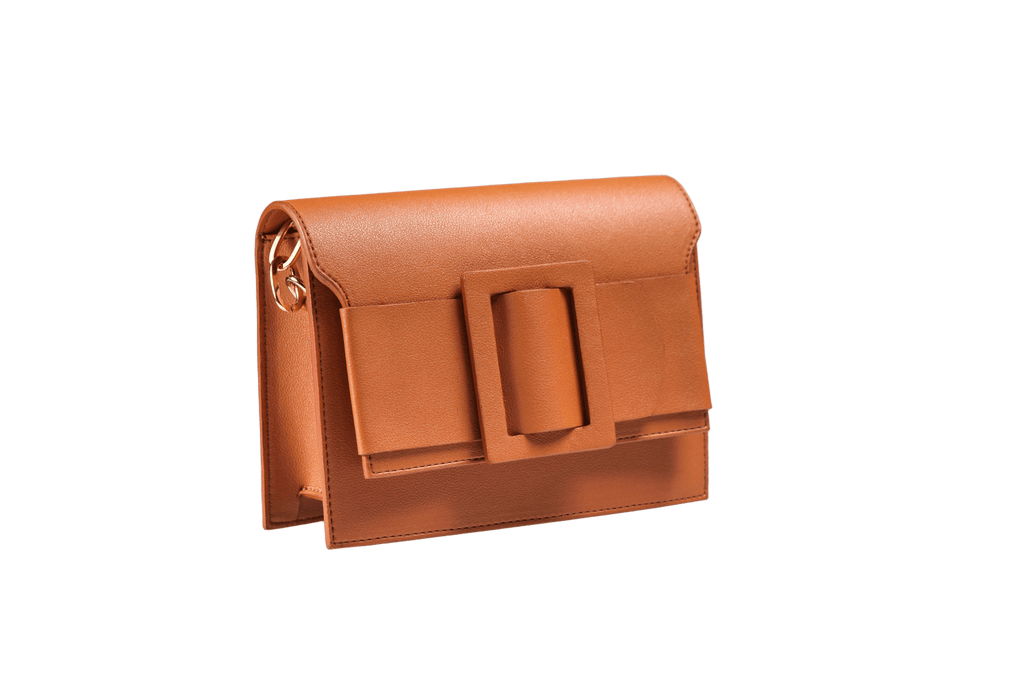 Square Buckle Leather Crossbody Bag