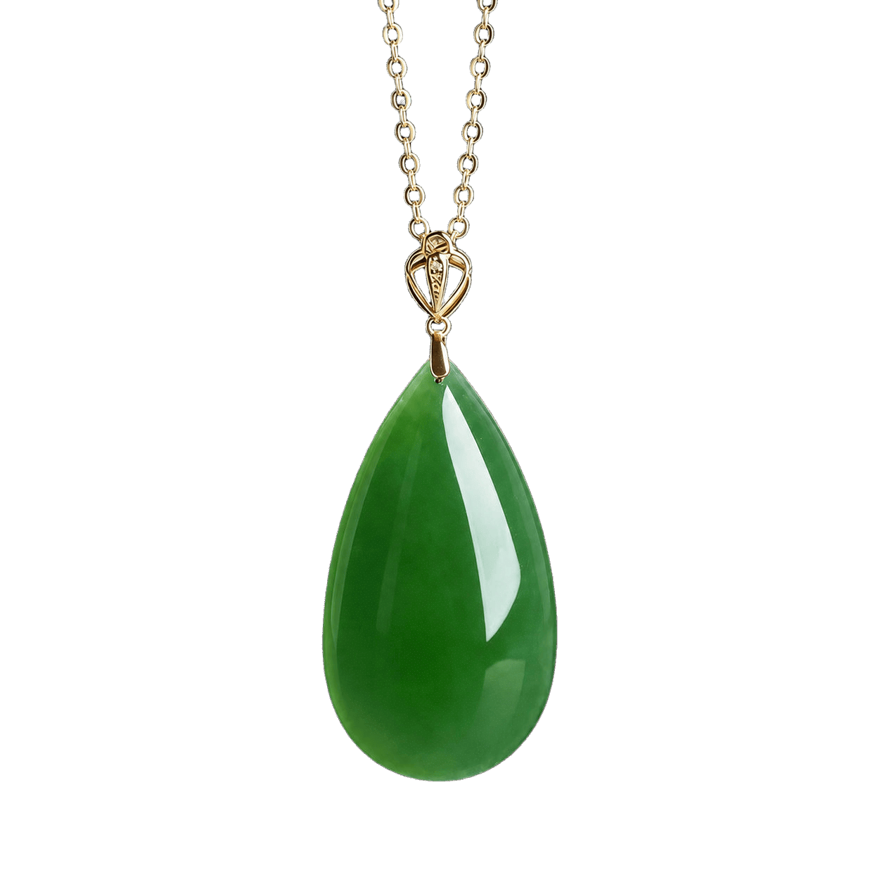 Green Jade Teardrop Handbag Charm